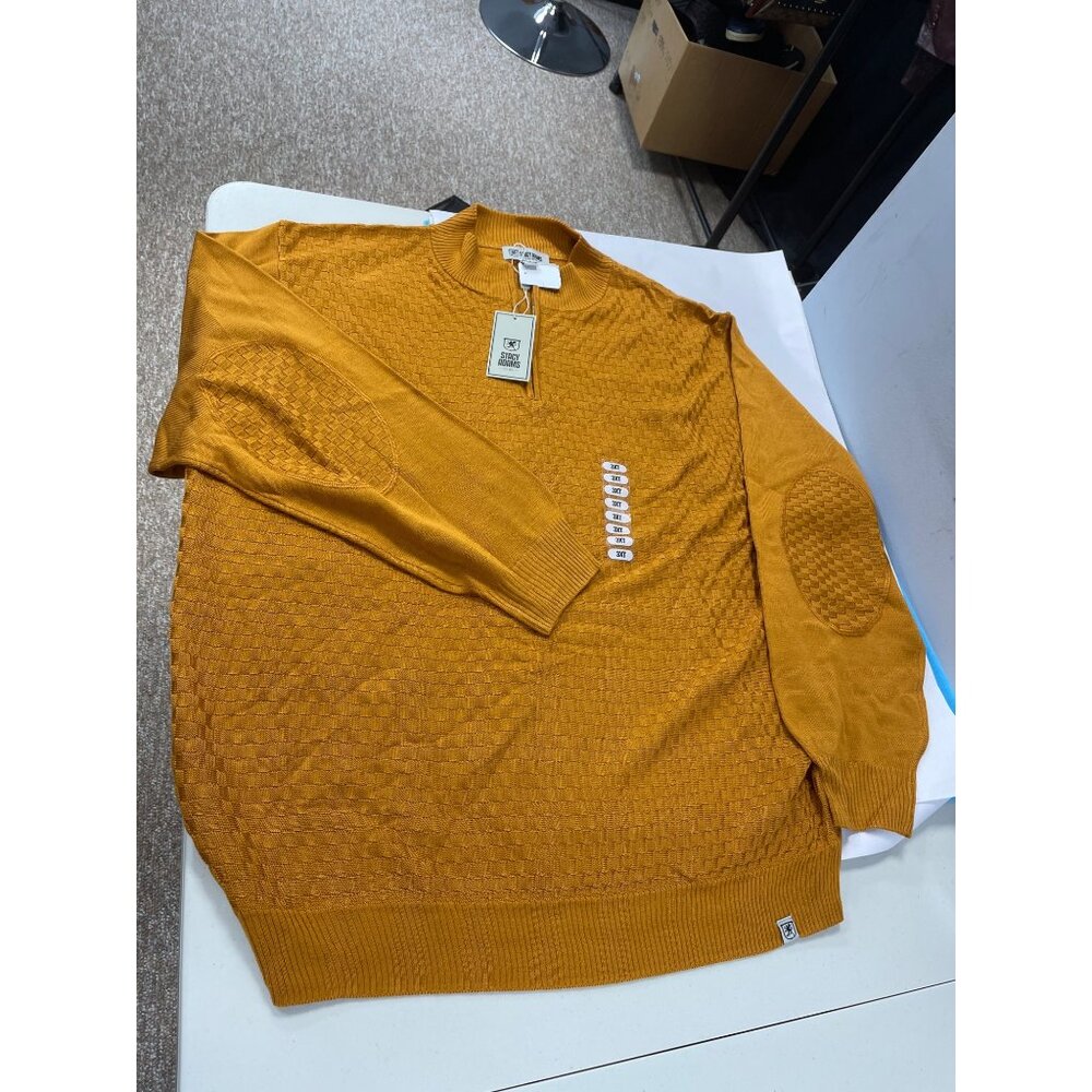 Stacy Adams Mens Gold Rust Knit Casual Dress Sweater Size 3XLT SKU 9163